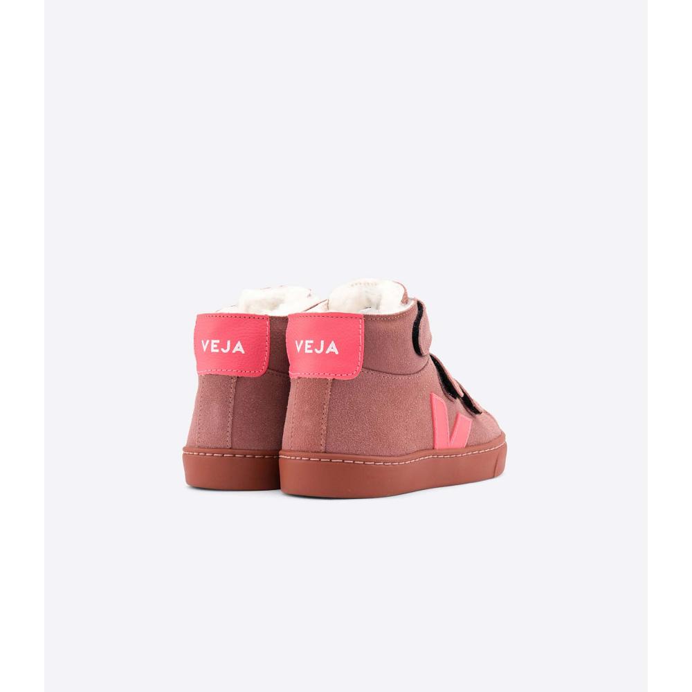 Red Kids' Veja ESPLAR MID FURED SUEDE High Tops | AU 699HAP